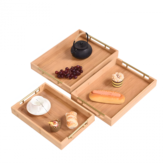 Wooden Tray Set 3 Pcs